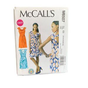 McCalls M6507 Sewing Pattern Womens Easy Dress Sizes 14-22 uncut